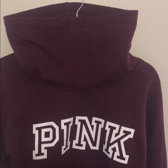 Pink by VS Maroon Cowl High Neck Pullover Hoodie - Picture 4 of 4